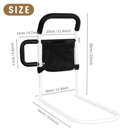Hobubu Bed Rail for Elderly with LED Motion Light, Safety Bed Support Bar with Double Grab Handles and Storage Bag, Fall Protection for Elderly, Disabled,