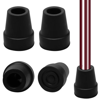Pack of 4 rubber buffers for hiking sticks, 19mm walking stick rubber buffers, crutches rubber, walking sticks rubber buffers, non-slip rubber tips for hiking sticks, seniors crutches, sticks, walking sticks