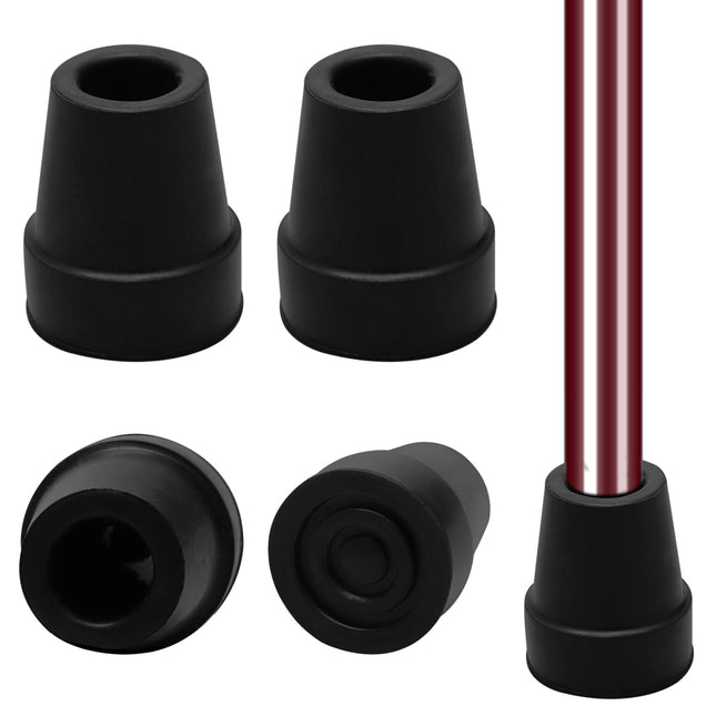 Pack of 4 rubber buffers for hiking sticks, 19mm walking stick rubber buffers, crutches rubber, walking sticks rubber buffers, non-slip rubber tips for hiking sticks, seniors crutches, sticks, walking sticks