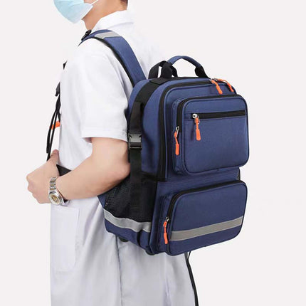 Wheelchair Backpack, Wheelchair Bag Behind the Seat, Large Capacity Wheelchair Accessory - Wheelchair Bag Behind the Seat - With Reflective Strip for Medication Storage - Bag Only (C) (Blue)