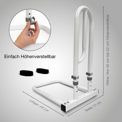 ELONEO Bed Riser Aid Bed Handle - For more independence and comfort, height-adjustable grab bar for seniors, white