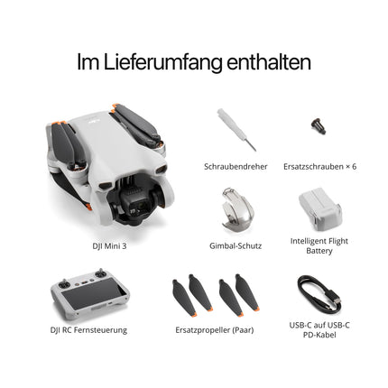 DJI Mini 3 (DJI RC) – Lightweight and foldable mini camera drone with 4K HDR video, 38 min flight time, true vertical shots and intelligent features, C0