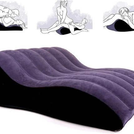 Sex Pillow Inflatable Sex Pillow PVC Flocking Sex Chair Travel Pillow Magic Pillow Body Support Pillow, Used for Couples Positioning, Deeper Position