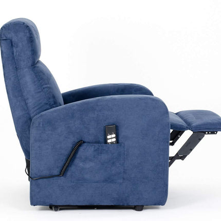 POLTRONE ITALIA Chanel 2 Motors PERSONALIZED Armchair with 2 Wheels Micro Spring Seat Fluffy Blue
