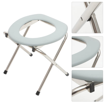 PartyKindom Raised Toilet Seat for Seniors Folding Toilet Safety Frame Commode Chair for Elderly Disabled People Bedside Commode Chair Shower Chair for The (38x38x35 cm)