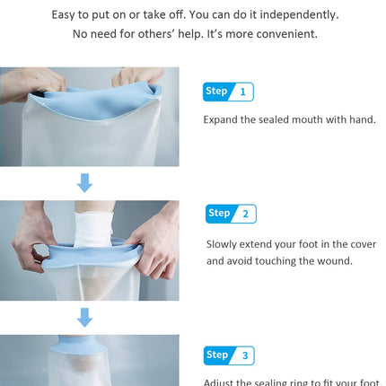 CureSquad Shower Protector Foot, Waterproof Foot Cover for Shower, Soft Comfortable Cast Cover for Foot, Ankle Cast Covers for Shower Adult, Reusable Cast Protector, Wound Care Accessory