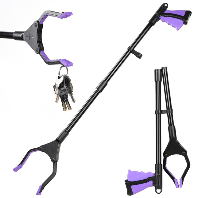 Foldable Grabber Rotatable Grabber Garbage Tongs Long Grabber Arm Garbage Grabber Non-Slip Grabber Aid with Magnetic Tips for Seniors People with Disabilities