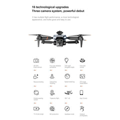 Drones with Camera for Adults and Kids, 4K HD Foldable RC Quadcopter with 3 Cameras, One-Key Takeoff/Landing, Gravity Induction, 4-Way Obstacle Avoidance