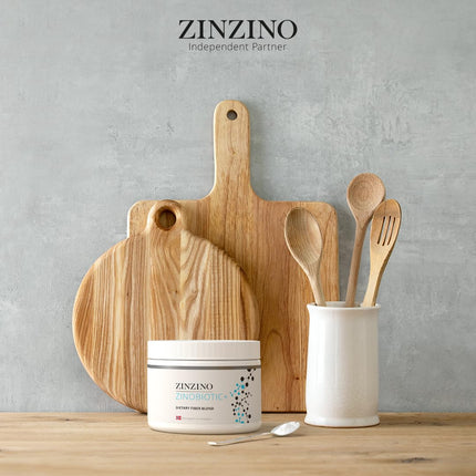 ZinZino Zinobiotic+ Fiber Powder - Multi Fiber Complex - Psyllium Husks &amp; Guar Gum - Intestinal Health - Get Rid of Bloated Stomach - Strengthen Immune System for Adults - Intestinal Treatment for Bloated Stomach