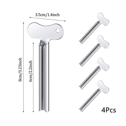 Olakin Stainless Steel Toothpaste Tube Squeezer [4 Pack], Tube Squeezer Tube Squeezer, for All Tubes of Toothpaste, Hair Gel, Hand Cream, Cosmetics