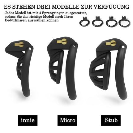 BDSMAGE Chastity Cage Male small, penis cage with 4 cock rings extreme, sex toy for men, chastity cage for men, chastity belt for men, cock cage slave sex toy extreme (micro)