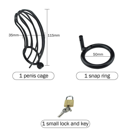 Penis cage metal chastity cage men's metal chastity cage male metal penis cage, 3 sizes, stainless steel cock cage with lock, SM bondage sex toy from 18 for couples extreme sex game (L)
