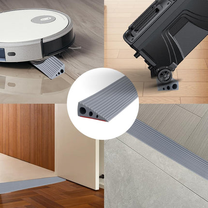 100x6.5x2.5CM threshold ramp, door threshold ramps, PVC wheelchair ramp, non-slip surface, rubber ramp, threshold ramp for wheelchairs, strollers, walkers or e-scooters (gray, 2.5)