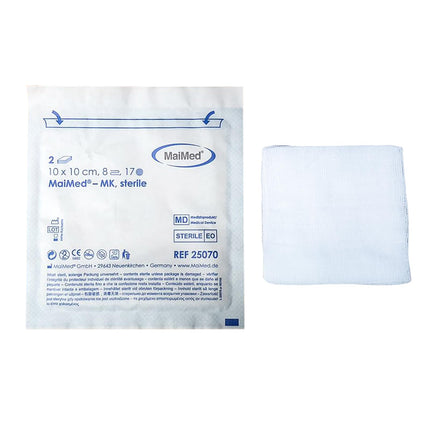 Compresses Sterile 10x10cm 50 pieces Wound compresses STERILE 8 layers Wound dressing Dressing material Gauze compresses Wound gauze Compress for wound care Blood absorption + E-Book (about health)