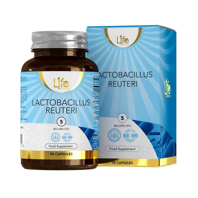 LN Lactobacillus Reuteri | 90 Probiotic Lactobacillus Reuteri Capsules – 5 Billion CBU L-Reuteri per Serving | High-Dose L-Reuteri Supplement | GMO-, Gluten-, and Allergen-Free