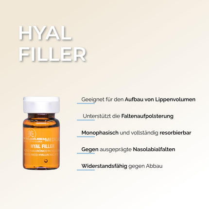 Hyal Filler – Hyaluron Filler with cross-linked hyaluronic acid – sterile hyaluronic serum for microneedling (Derma Pen) and mesotherapy (Dermaroller)