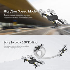 WiFi Drone, RC FPV Drone, with 720P HD Aerial Camera, Foldable Quadcopter with 360° Rolling Headless Mode, for Children, Adults and Drone Beginners