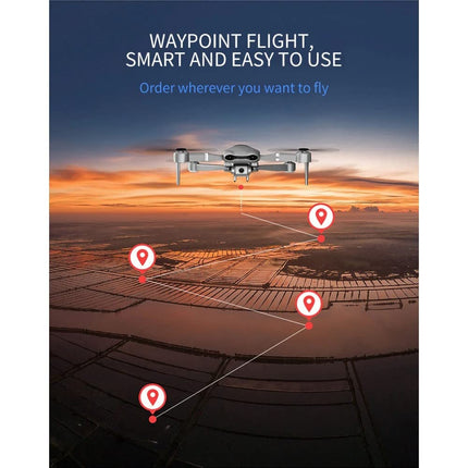 LUXWALLET Nocchi Vicky 4D 2.4 GHz WiFi Drone with Full HD Camera, GPS and Carrying Case, 30 km/h-300 m Distance, Silver