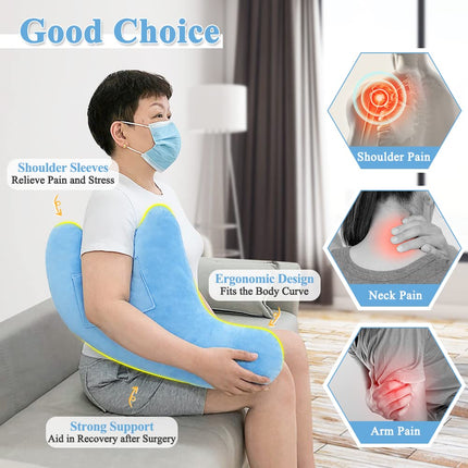 Mybow Shoulder Surgery Pillow for Sleeping, Rotators, Cuff, Neck and Shoulder Pain Relief, Side Sleeper Pillow, Bed Wedge for Arm Surgery, Cushion, Armpit, Shoulder Abduction