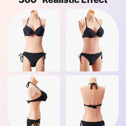 VEVOR Silicone Breast Forms, Cup Size D, Realistic Skin, Filled with Cotton and Silk, High Elasticity, for Crossdresser, Transgender, Amateur, Cosplay, Drag Queen, Skin Color