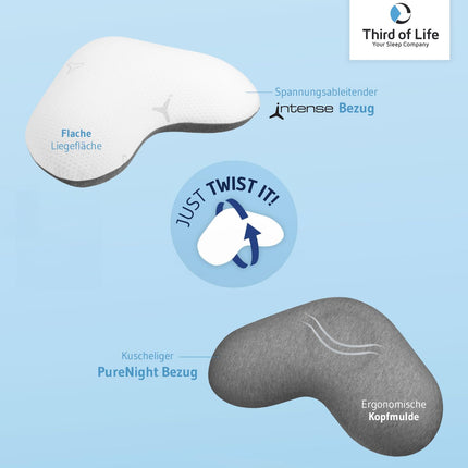 Pillow for side sleepers, cover with innovative Intense technology, ergonomic neck support pillow, high-quality memory foam, orthopedic cervical spine pillow for side sleepers from the innovation award winner