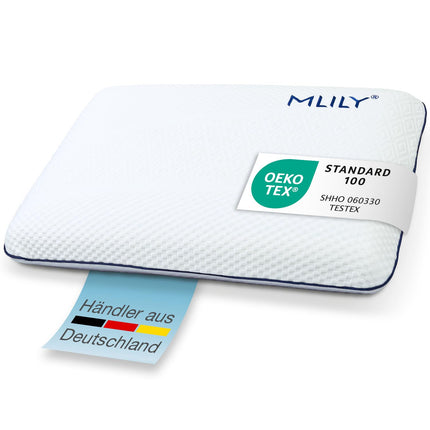 MLILY by Bestschlaf Neck Support Pillow Cooling Gel, made of visco-mineral foam, breathable pillow, with reversible function and washable pillowcase