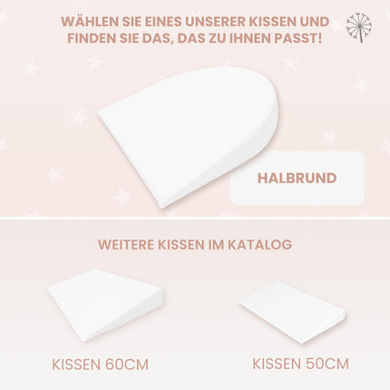 MIMUSELINA Wedge Pillow for Straightening and Preventing Reflux and Colic - Anti-Reflux Pillow for Adults or Pregnant Women, Waterproof and Plasticized | Semicircular - 35 x 28 x 6 cm