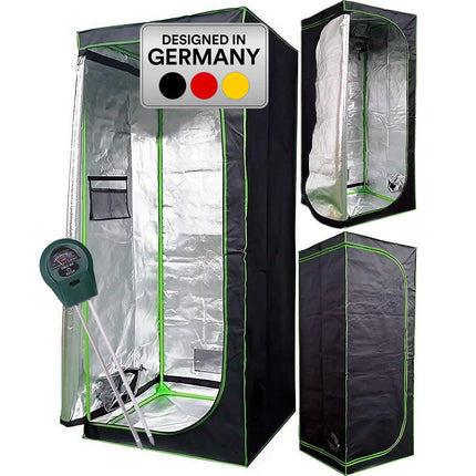 Mucola Grow Tent 40x40x160 cm Set with 3-in-1 Measuring Device | Grow Tent for Hydroponics for Plant Cultivation | Light- and Waterproof | Indoor Grow Tent with Reflective Inner Film | Indoor Greenhouse
