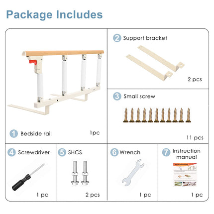Hlieeosfcn Bed Rail, Bed Rail for Elderly, Foldable Fall Protection Safety Bed Guard, Bed Railing for Elderly Seniors, Adults, Disabled and Children, Foldable Hospital