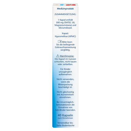 Doppelherz Fat Binder – Medical device to support a weight-reducing diet – 40 vegan capsules