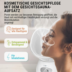 Clatronic® 2-in-1 facial sauna and inhalation device | Face steamer including aroma attachment &amp; inhaler | For cosmetic facial care &amp; inhalation | 3 levels for customized steam dosage | GS 3656