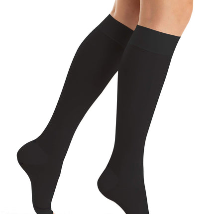 Relaxsan Antiembolism M1350A (1 Pair - Black, M) Thrombosis stockings for women and men 25-32 mmHg, compression knee socks unisex, class 2