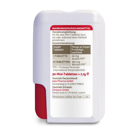 GluteoStop - helps break down gluten - gluten sensitivity - low-gluten diet - enzyme (30 mini-tablets)