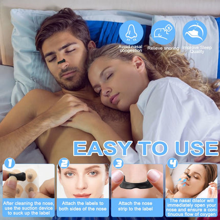 Gobesty 60 Pieces Breathing Nasal Strip, Breathing Magnet, Magnetic Nose Strip, Anti Snoring Nose Strips, Nasal Patches Breathe Better, Nasal Patches Against Snoring for Travel, Hotel