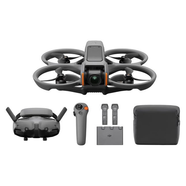 DJI Avata 2 Fly More Combo (3 batteries), FPV drone with 4K camera, 69 minutes max. flight time, acrobatics at the touch of a button, camera drone with Goggles 3 and RC Motion 3, with propeller guards