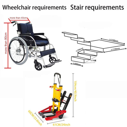 flatpincololee Self-propelled 24V mobile stairlift without installation, foldable aluminum alloy frame, lifting aids, electric stair climber/maximum load 352 lb