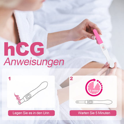 MOMMED 5 X Pregnancy Test, Individually Sealed Package Early Pregnancy Test, HCG Test Sensitivity of 25 mIU, Pregnancy Test, 3 Minute Rapid Detection, 5 Pieces