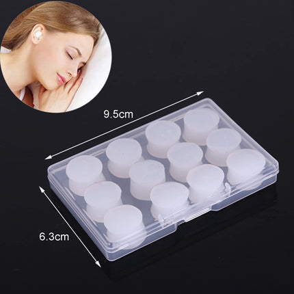 Earplugs for Sleeping, 6 Pairs Soft Reusable Waterproof Silicone Gel Earplugs for Sleeping, Traveling, Studying, Noise Reduction, White