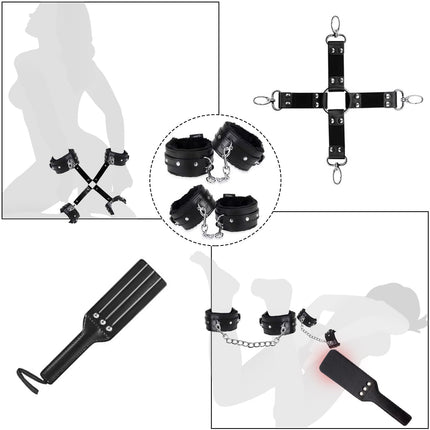 BDSMAGE Restraints Sex Set 25 PCS BDSMs Toys Hard Erotic Sex Toys for Couples Extreme Sex Toys Set for Couple Set Bondage Set Restraint Set SM Sex Toys Extreme Couples (Black - 25)