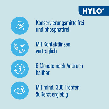 HYLO COMOD eye drops for dry eyes with hyaluronic acid, double pack 2x10 ml