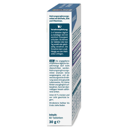 sanotact Brewer's Yeast + Zinc (60 tablets) • For skin, hair &amp; nails • Vitamin complex with brewer's yeast, zinc, biotin, vitamin B12, B6 &amp; vitamin C • Skin &amp; hair vitamins • 100% vegan