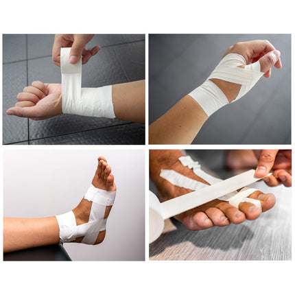 4 rolls of sports tape white, 3.8cm x 10m tape sports tape bandage football tape medical tape finger tape tape tape for football volleyball all sports - strong adhesion, tearable &amp; skin-friendly