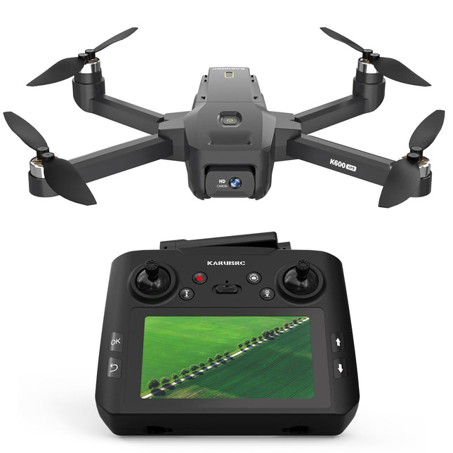 K600 GPS Drone with 4K Camera, Remote Control with UHD Screen, Wind-Resistant Foldable Drone with SD Card, Drone with Carrying Case, Auto Hovering for Adults and Beginners