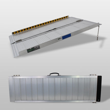 TRUTZHOLM wheelchair ramp foldable 122 cm load capacity 272 kg aluminum grey ribbed access ramp