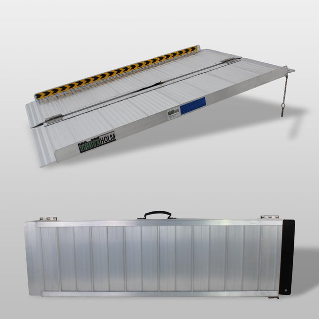 TRUTZHOLM wheelchair ramp foldable 122 cm load capacity 272 kg aluminum grey ribbed access ramp