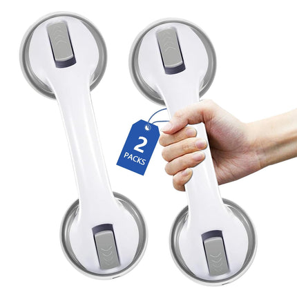 Grab handles for seniors 2 pieces, grab handle shower with strong hold suction cup handle, bathroom grab handle, stand-up aid suction handle, safety bar for shower bench