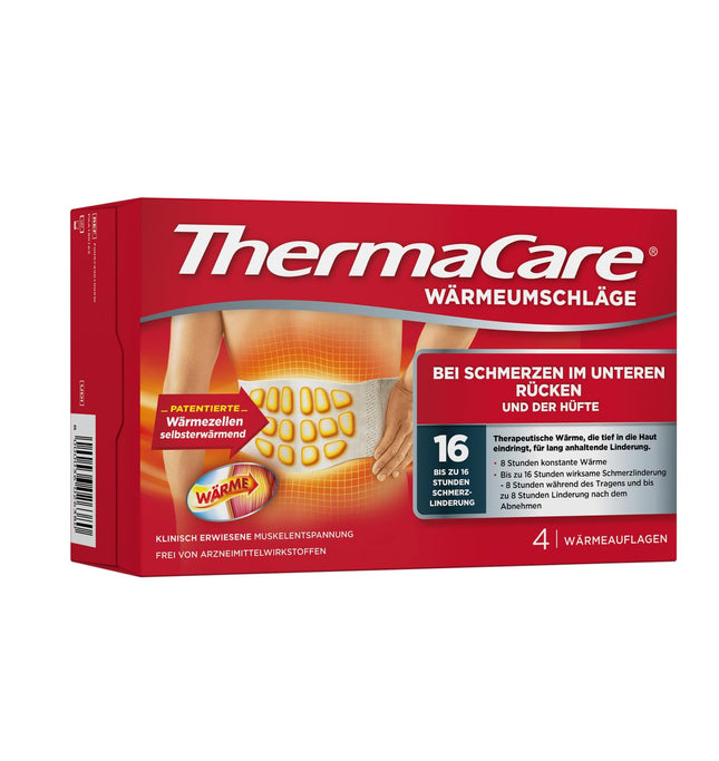 ThermaCare Heat Patches for the Lower Back, 4 Pieces, for Lower Back and Hip Pain, Original Product from Angelini Pharma Germany