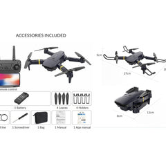 Drone with Camera 4K Complete Package Airon Drone for Kids and Adults Raptor 8K Drone Mini Drone Foldable Quadcopter, 120° Panorama Mode, Slow Motion Mode, 360° Rotation