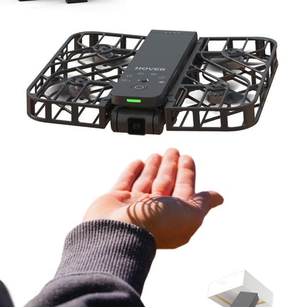 HOVERAir X1 Drone with Camera, Self-Flying Camera Drone with Follow Me Mode, Mini Pocket-Sized Drone, HDR Video Recording, Intelligent Flight Paths, Hands-Free Control, Black (Combo)