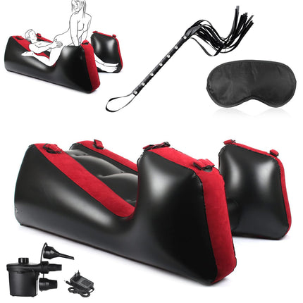 2023 New!Handcuffs Sex Bed Inflatable Bed with Handcuffs Ankle Cuffs,Multipurpose Inflatable Sofa Sex Furniture Bondage Set Restraint Set,Sex Pillow Lumbar Cushion Bed for Couples Extreme Sex